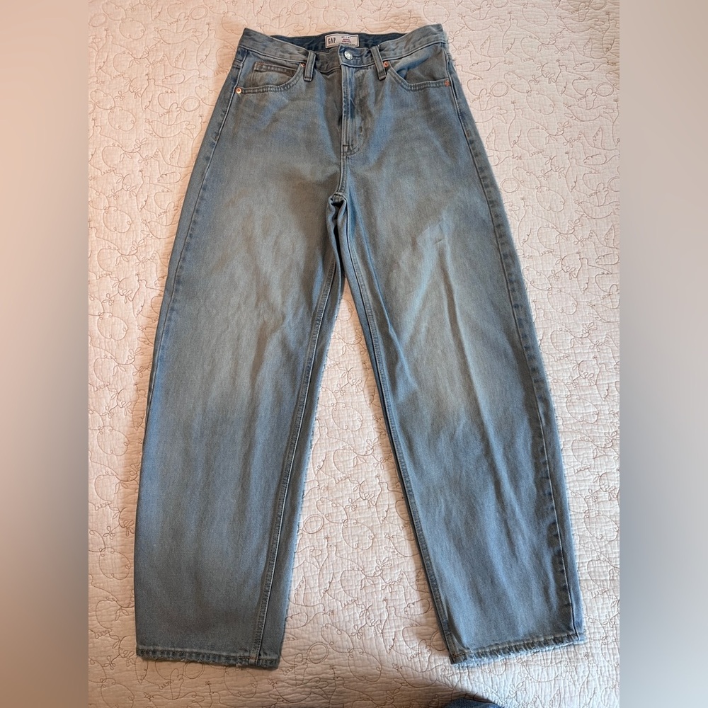 GAP High Rise Barrel jeans SZ 27 - Picture 6 of 7